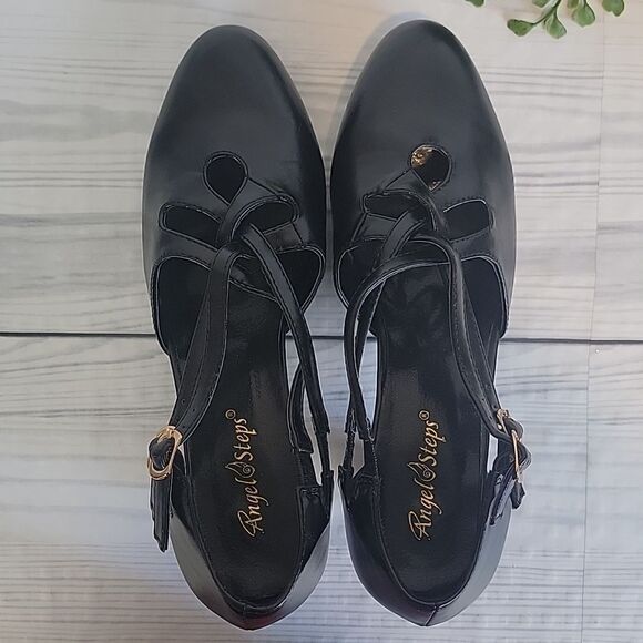 Beacon Angel Steps Willow pumps in pu patent leather black Women's Size 8W - Picture 6 of 10